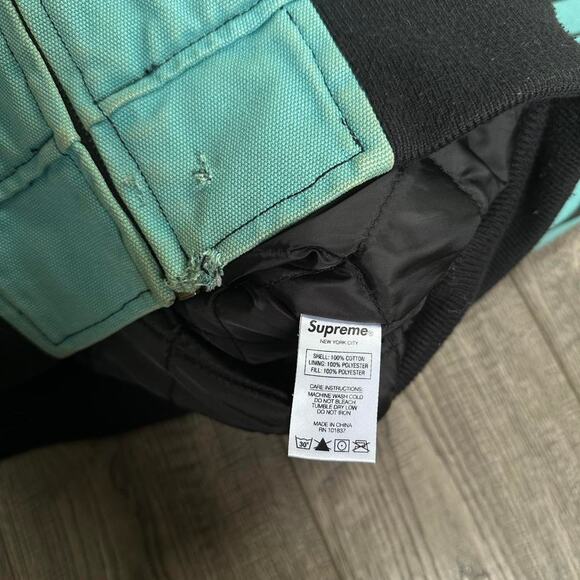 Rare FW19 Worn Supreme Makah Canvas Bomber ZipUp Work Jacket - Picture 7 of 8